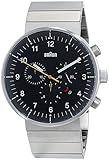 Braun Herren Analog Quarz Uhr mit Edelstahl beschichtet Armband BN0095BKSLBTG