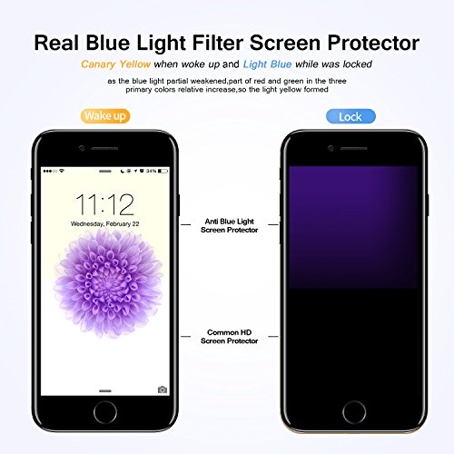 iPhone 8 7 Screen Protector, Humixx Slim 3D Curved Full Coverage Shatterproof 9H Tempered Glass Screen Protector [Anti-blue Light] [Anti Fingerprint] HD Screen Cover Film for Apple iPhone 8/7 (Black)