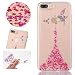 Produktbild Sycode Glitzer Hülle für iPhone 8 Plus,Handyhülle für iPhone 7 Plus,Transparent Crystal Glitzer Bling Rose Rot Fee Fairy Mädchen Kreativ Muster Entwurf Soft-Flex Handyhülle Bumper TPU Weiche Silikon Ultra Dünne Schutzhülle Durchsichtig Klar Schutz Handy Hülle Tasche Etui Bumper Protective Case Cover für iPhone 8 Plus/7 Plus 5.5"