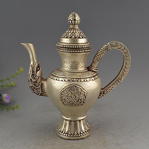 PENG Antique Bronze Collection Pure Copper Decoration White Copper Silver Brass Copper Pot Water Bottle Wine Bottle