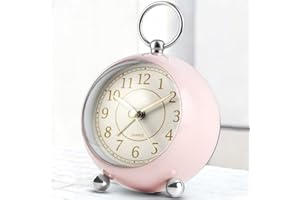 Tisaika Silent Alarm Clock Non Ticking Bedside Clocks Battery Operated Table Clocks for Bedroom Easy to Read Set Night Light Function Simple Stylish Little Clock for Home Office