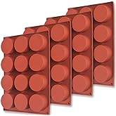 Newk Cylindrical Silicone Mold, 4 Packs 12 Cavity Round Cylindrical Cake Popsicle Mold, Soap Mold, Chocolate Cookie Mold, Bat