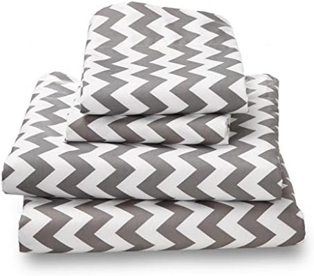 Gray Chevron King Sheets-Breathe 50% Better Than Cotton and Are Made from Super Soft High Quality Microfiber That Is as Soft as 1500 Thread Count Cotton and Will Not Ball Up, Shrink or Wrinkle; As a Bonus Feature this set comes with Reinforced Elastic Corners Adding to Its Impressive Durability