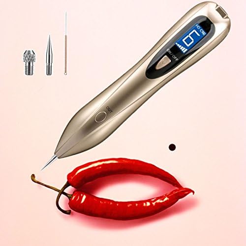 Yansu Beauty Spot Removal Pen Home Salon Portable LED Display for Remove Freckles /Age Spot/Flat Moles Fleshy Nevus Dot mole Removal Pen Skin Blemishes Birthmark Remover Beauty Device With Replaceable Needles