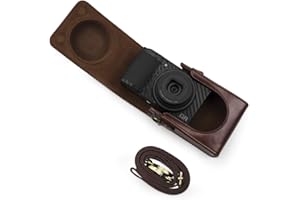 kinokoo Ricoh GR Funda, MUZIRI Funda Protectora para cámara Compatible con Ricoh GR/GR II/GR III cámara - Café