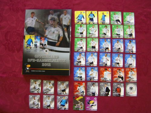 Offizielles DFB – Sammelalbum [zur Europameisterschaft] 2012 (komplett mit allen 32 Plastikkarten und dem großen Poster),