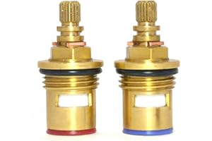 Tap Magician Replacement Ceramic Disc Quarter Turn Tap Cartridges (Pair) 20 Teeth BSP 1/2" SUPPLIED WITH SOLID BRASS SCREWS (VR02)