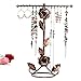 Produktbild Schmuckständer, Rosen Blumen Schmuck Schmuckhalter Ausstellungsstand Doppelter Schmuckablage für Ringe, Ohrringe, Armbänder, Uhren und Accessoires(Gold)