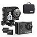 Produktbild WiMiUS L2 Actioncam WIFI Action Cam 4k Wasserdichte Action Kamera HD 1080P Sports Action Camera Helmkamera Motorrad 2,0 Zoll 170 ° Weitwinkel mit Transporttasche, 2 Akkus, und Zubehör Kit(Schwarz)