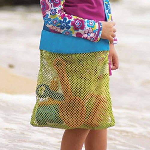 PePeng Kids Mesh All Sand Away Outdoor Baby Shell Organizer Bags, 9.05" x 10.04", Beach Bag and Tote for Carrying Toys