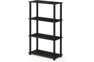 Furinno Mehrzweck-Regal mit 4 Ebenen, holz, Espresso/Schwarz, 29.46 x 59.94 x 109.86 cm