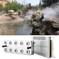 HUKOER 10 têtes Brumisateur ultrasonique de brumisateur, humidificateur de Brouillard 5L / H avec transformateur pour la Formation de Voile Conservation des Aliments Jardin/Etang etc