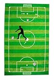 Kinderteppich Spielteppich Kinderzimmer Teppich Fußball Teppich in Grün Hellgrün Schwarz Weiss Größe 160×230 cm - 9