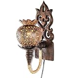 Spannung: 110V 220V JUIANG Natürliche Kokosnussschale Dekorative Wandlampe Kreatives Design Südostasien Holzschnitzerei Handwerk Wohnaccessoires Wanddekoration Wandleuchten