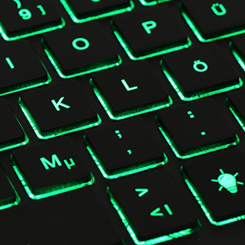 Sharon Galaxy Tab A 9.7″ Hülle mit beleuchteter Bluetooth – Tastatur | Ultraslim Schutzhülle | QWERTZ- Layout (Deutsch) | Tastatur herausnehmbar | Hintergrundbeleuchtete Tasten, Farbe einstellbar - 5