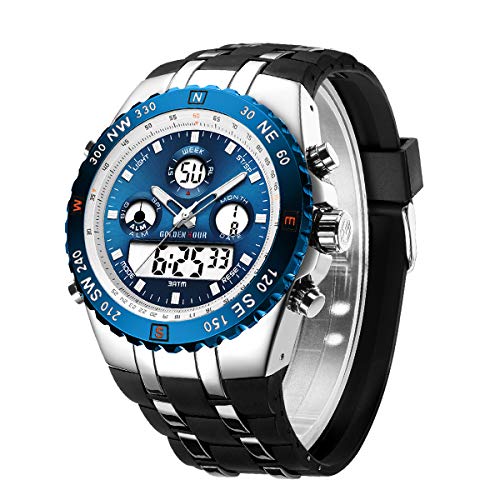 CHEETAH Reloj de Pulsera para Hombre, cronógrafo, Deportivo, Digital, analógico, con brújula Resistente al Agua, Fecha, retroiluminación, Relojes Militares para Hombre ...
