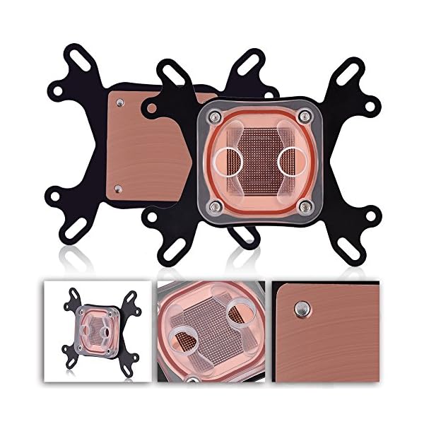 Richer-R Bloque de Refrigeración por Agua para CPU,50mm Base de Cobre del Waterblock Cooler con 4 Tornillos de Rosca G1… - Image 3