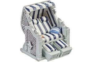 Hobbyfun Mini Strandkorb blau-Weiss 7 cm Figur Deko Urlaub Ferien Ostsee