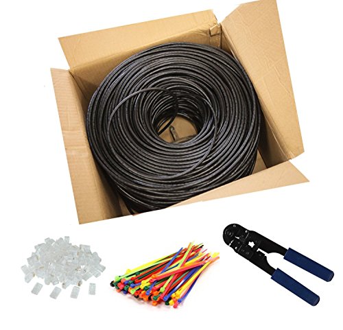 Mutec Power CAT6 200m Außen Verwendung wasserdicht - CCA - Direct Burial Ethernet Netzwerkkabel - 550 Mhz- "Crimpzange-und RJ45 50 Stück im Lieferumfang enthalten" -200 meter