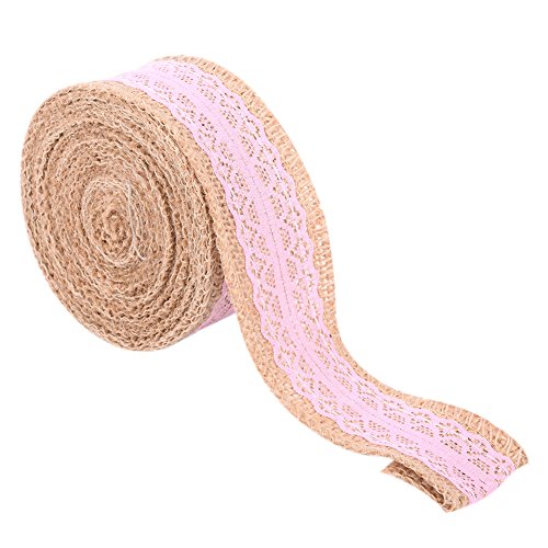 5 M Leinenband mit Spitze Strand Deko für DIY Handwerk Hochzeit LianLe - 6