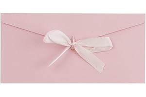 AfinderDE 10 Stück Blanko Briefumschläge mit Schleife Umschläge (22 x 11cm) in Lang Format für Hochzeit Einladungskarten Nachricht Karte Party Geburtstag Weihnachten Geschenk Karten