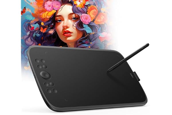 UGEE M908 10x6.25 Pouces Tablette Graphique avec Roulette de Défilement et 8 Touches de Raccourci, Stylet Passif avec 8192 Niveaux, Compatible with Windows/Mac/Android