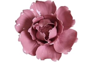 DECHOUS Ceramic Flowers Wall Art, Home Decor 3D Flowers Wall Decor Hanging Ceramic Ornament Wall Art Sculpture Decor for Living Room Bedroom, 7x7x3cm