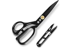 HIYATO Stoffschere Schneiderschere 23 cm Kit mit Fadenschneider - Profi Textilschere Scharf aus Edelstahl – Schere zum Schneiden von Stoff, Kleidung, Textilien, Leder, Jeans, zum Nähen & Ändern