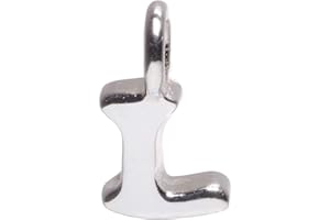 MARKYLIS Sterling Silver Italian 925 Small Cute Alphabet Initial Letter Pendant Jewellery Charm - A - Z - 8mm - Choose your letter for Women and Children A B C D E F G H I J K L M N O P Q R S T U V W X Y Z