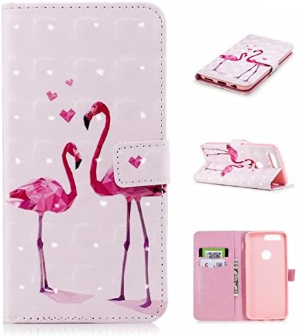 OnePlus 5T Wallet Case, OnePlus 5T PU Leather Case, OnlyCase Full Body Flamingo Pattern Design Flip Leather Magnetic Closure Wallet Card Slots Stand Case Cover For OnePlus 5T