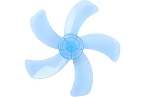 YOOJIA Ventilatorblätter 400mm Kunststoff Lüfterflügel 3 Blätter Lüfterblätter Ersatz für Standventilator Tischventilator Universal Zubehör Himmelblau 5 Blätter 16 Inch