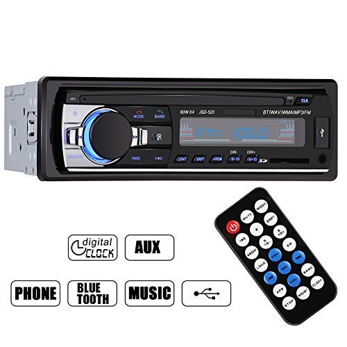 GHB Auto Radio Coche Bluetooth Est&eacute;reo AM FM In-Dash USB SD Reproductor Audio MP3 WMA APE FLAC WAV Pantalla LCD