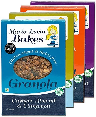 Gluten Free Granola by Maria Lucia Bakes - Cashew Almond &amp; Cinnamon | 1kg Bag | Nutty, Healthy &amp; Natural Breakfast Cereal, High in Fibre &amp; Protein, Fruit, Nut &amp; Oats, Great with Yoghurt