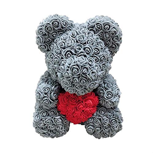 grey rose teddy bear