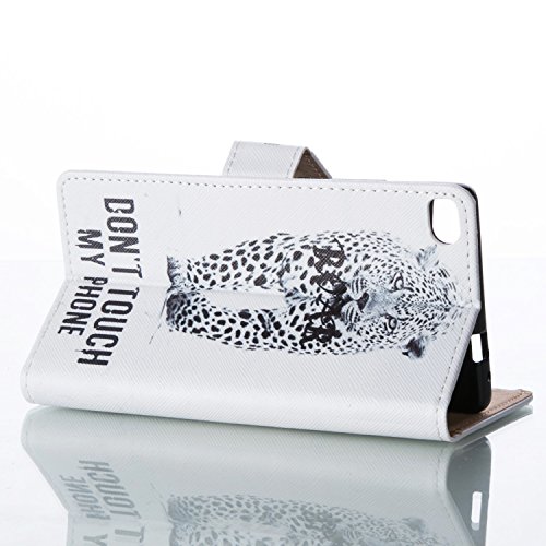 SKYXD Huawei P8 Hülle Leder Leopard Muster Folio Klappbar Handy Tasche Schutzhülle [Magnet / Brieftasche Kartenfach / Standfunktion] Klapphülle mit [Handyanhänger + Eingabestift] Zubehör Set für Huawei P8 Case Bookstyle Flip Leather Cover With [Stylus and Dust Plug] - 6