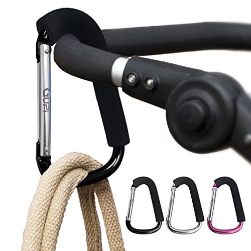 Genuine GUPi® Black Pushchair Buggy Stroller Clip Hook Carrier Shopping Bag Handsfree