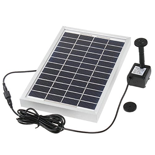 MagiDeal Solarpumpe Teichpumpe, Springbrunnen Pumpe, Solar Wasserpumpe Fontäne Pumpe für Gartenteich Springbrunnen – 5W 12V - 5