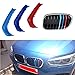 Produktbild muchkey 3D M Auto vor Styling Kühlergrill Einsatz Trim Motorsport Streifen Grill Cover Aufkleber für 116i 118i 120i(9 Bar)