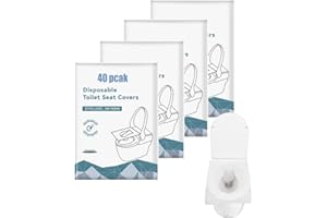 Bdwing 40 Piezas Fundas Desechables para Asientos de WC de Niños y Adultos, Extra Grandes, Desechables, Biodegradables, Viajes, Aviones, Camping