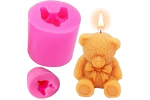 YINGBIAO 3D Teddy Bear Shape Silicone Candle Soap Making Mold Cake Decorating Fondant Chocolate Candy Baking Mould for Wedding Baby Shower Birthday Gift Party Decoration Handmade Craft DIY