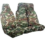 Tejido impermeable. Fundas de asiento para furgoneta, diseño de camuflaje, ajuste universal, individual y doble (puede no ser compatible en vehículos de conductor al lado izquierdo)