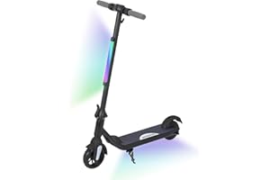 KHHK Trottinette Électrique pour Enfants 6-12 Ans, Trottinette Pliante 6’’, Vitesse Max 12 km/h, Lumières LED Colorées & Affichage, Autonomie 5-8 km, Trottinette avec Frein Électronique