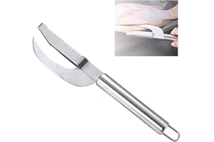 BADIMOO Fischschuppen-Messerschnitt/Schaben/Graben 3-in-1, Scaler-Entferner-Schneider, Edelstahl-Fischschuppenhobel, mit Edelstahl-Sägezahn, leicht zu entfernen Fischschuppen, Reinigungsbürste