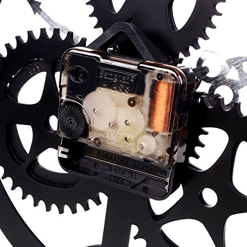 SOLEDI Wanduhr Europäische Vintage künstlerische Industriegetriebe Handarbeit 3D Dekorative Zahnrad (schwarz) - 4