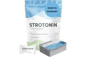 Strotonin Dog Support – Ergänzungsfuttermittel für Hunde, In Stresssituationen wie Autofahrt, Reisen & Alltag, Alternative zu Beruhigungsmittel für Hunde, Baldrian, CBD Öl -Made in Germany - 10 STK