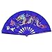 Produktbild sourcingmap® Plastik Rahmen Dragon Bedruckt Sport Faltbar Handfächer Königsblau