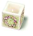 Produktbild Dekorkerze eckig klein Frühlingskranz Blumen (Spring wreath - Kerze eckig klein)