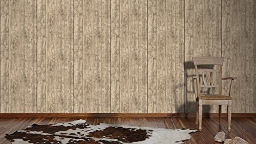 A.S. Création Vliestapete Best of Wood and Stone Tapete in Holz Optik fotorealistische Holztapete 10,05 m x 0,53 m beige braun gelb Made in Germany 708816 7088-16 - 3