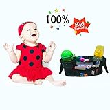 Buggy- und Kinderwagen-Organiser – universal für Ordnung in Kinderwagen, Buggys und Sportwagen – mit zwei isolierten Getränkehaltern - 8