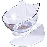 Syolee Cat Bowls 15° Tilted Platform Feeder Raised Feeding Bowl with Stand for Pet Food Water